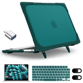 MEEgoodo Case for MacBook Air 15 inch 2026 2025 2024 2023, Case Fit Model (A3448/A3241/A3114/A2941) with M5/M4/M3/M2 Chip, Laptop Hard Shell with Heavy Duty Rugged Shockproof, Teal