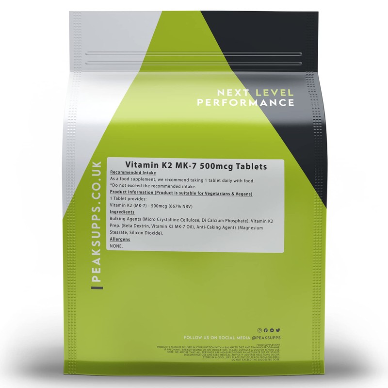 Vitamin K2 500mcg - 180 Tablets | MK-7 | Vegan