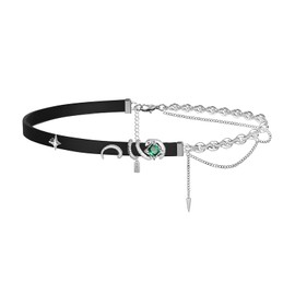 AOEDEJ Snake Choker Necklace Silver Chain for Women Medusa Gothic Style (Style 1)