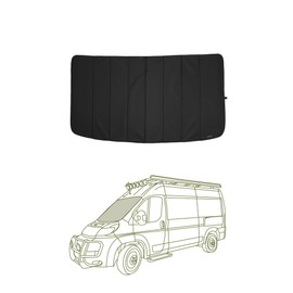 VanEssential Insulated Stealth Blackout Front Windshield Cover Designed for RAM Promaster Van Years 2014 to Current Model - Black