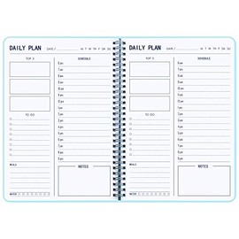 TREES Hourly Daily Planner Undated with To-Do List , Meals , Notes ,Appointment Planner Book 10" x 7.3", Flexible PVC Cover ,Twin-Wire Binding