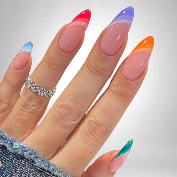 MISUD Press on Nails - Medium Almond Glue on Nails