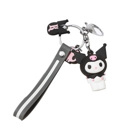 BEE&FLOWER Kuromi Key Chain Bags Decorative Kawaii Key Ring Cute Anime Key Chain Girls School Bag Keychain Keyring Gift for Kids Kuromi