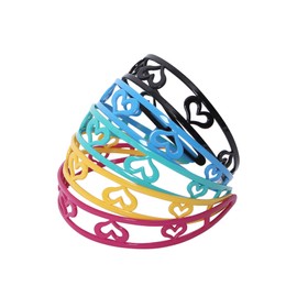 Cute Heart Headband, Premium Elastic Plastic Alice Band, Strong Hold, Non Slip, Love Heart Design (5pcs color combo) for Kids, Girls, Teens, Women