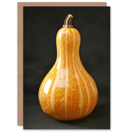 Artery8 Greeting Card Shiny Butternut Squash Pumpkin Photograph Blank For Him Or Her Art Birthday Card