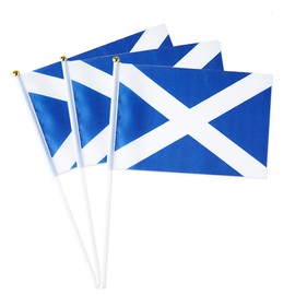 Scotland Flag Scottish Small Stick Mini Hand Held Flags Decorations 1 Dozen (12 pack)