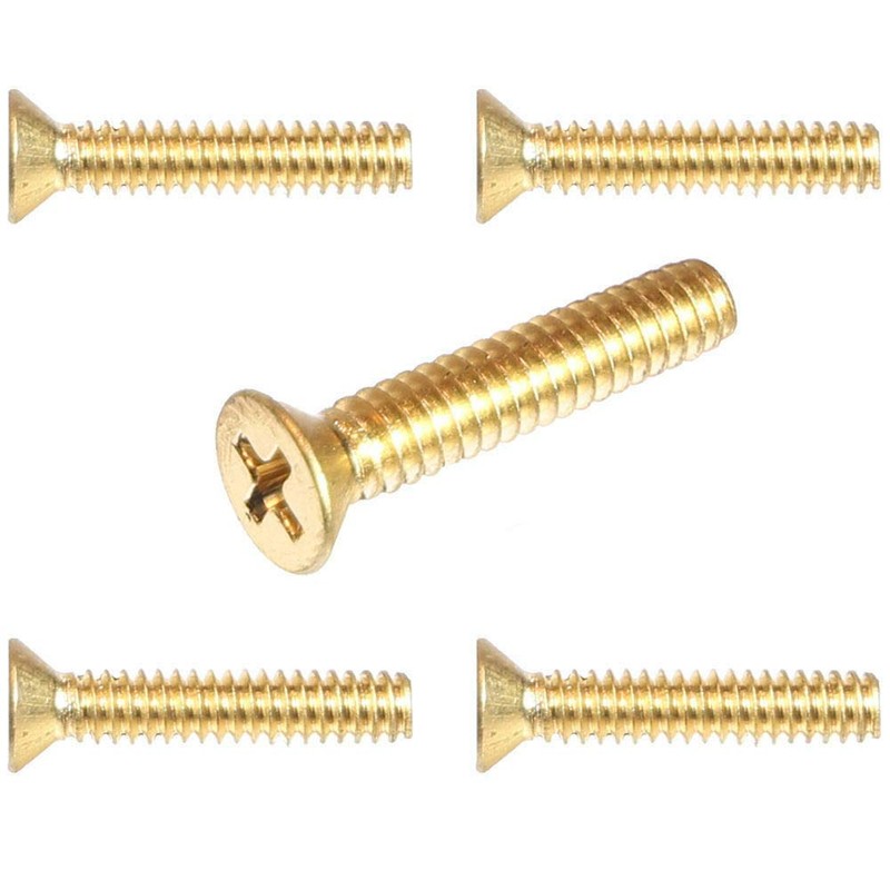 10-32 x 3/4" - Solid Brass Flat Head Phillips Drive