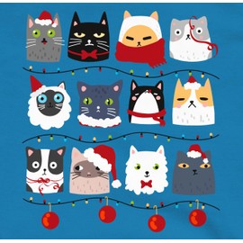 Shirtracer - Children's Hoodie Boys Girls - Gifts Christmas - Cats for Christmas, 5 Sky Blue