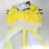 Flonding Wedding Bouquet, Big Size Yellow Bridesmaid Foam Roses Artificial