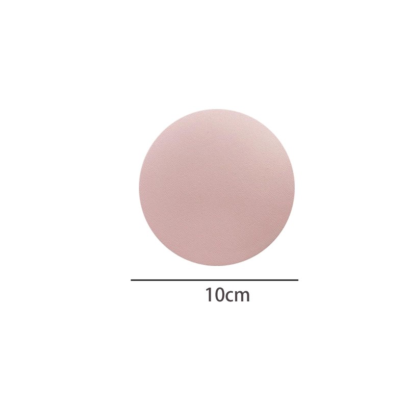 8pcs Pink Round Leather Drinking Coasters 10CM,PU Leather Cup Mats