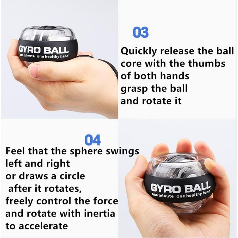 GDLPZM Automatically Activated Wrist Force Ball with LED Light, Wrist