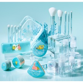 STUDIO17 X SPONGE BOB MERMAIDCORE Summer Beauty Tool Collection [Portable Makeup Brush Set/Eye Makeup Brush Set/Pang Pang Big Puff/Pang Pang Triangle Puff/Brush-Fit Puff 5P/Brush-Fit Finger Puff 5P/Travel-Sized Bottle Set], Type:07 Travel-Sized Bottle Se