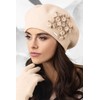 Kamea Women's Smooth Beret Gorycja, Beige,One Size