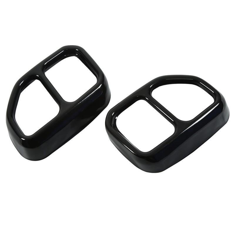 2pcs Gloss Black Car Tail Exhaust Pipe Cover Trim Stainless