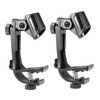 2PCS Drum Microphone Clips ABS Plastic Mic Clamp Adjustable Microphone
