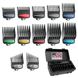 Wahl Clipper Elite Guide Guard Set 3291-300 | Negro, 12 protectores, organizador incluido