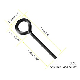 WOODGUILIN 5/32” Standard Hex Dogging Key with Full Loop, Key-Ring Style Dogging Key Set 5/32 Allen Wrench Key for Push Bar Door Panic Bars, Security Door, Hex Socket，Solid Metal-10 Pack（5/32, Black）