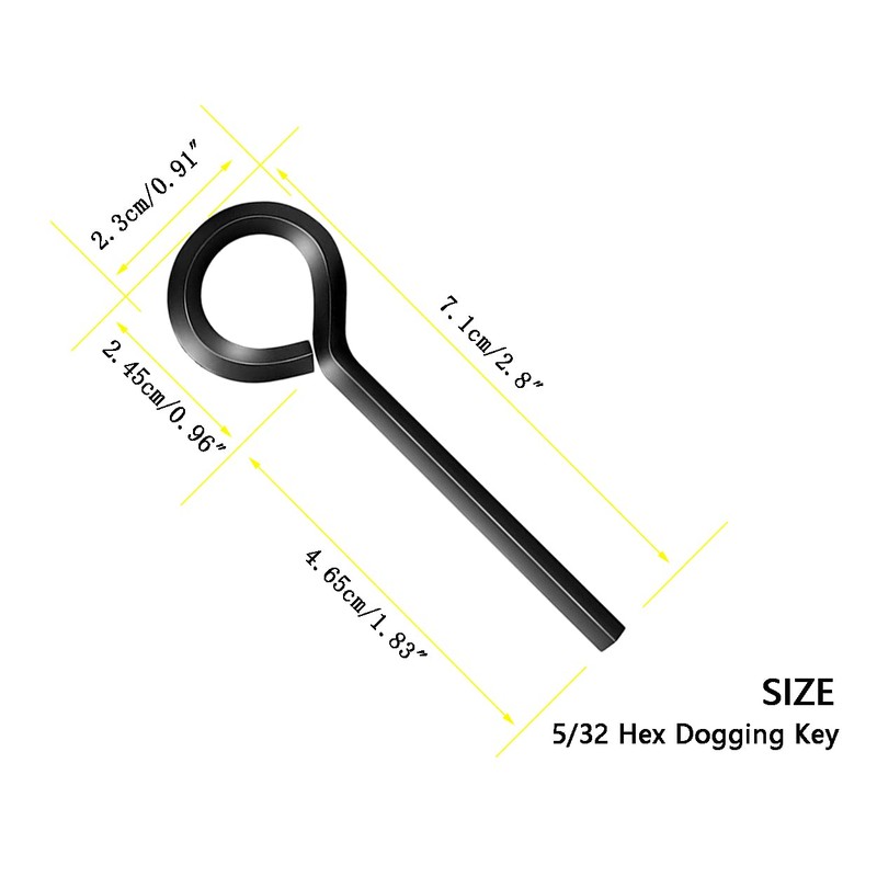 WOODGUILIN 5/32” Standard Hex Dogging Key with Full Loop, Key-Ring