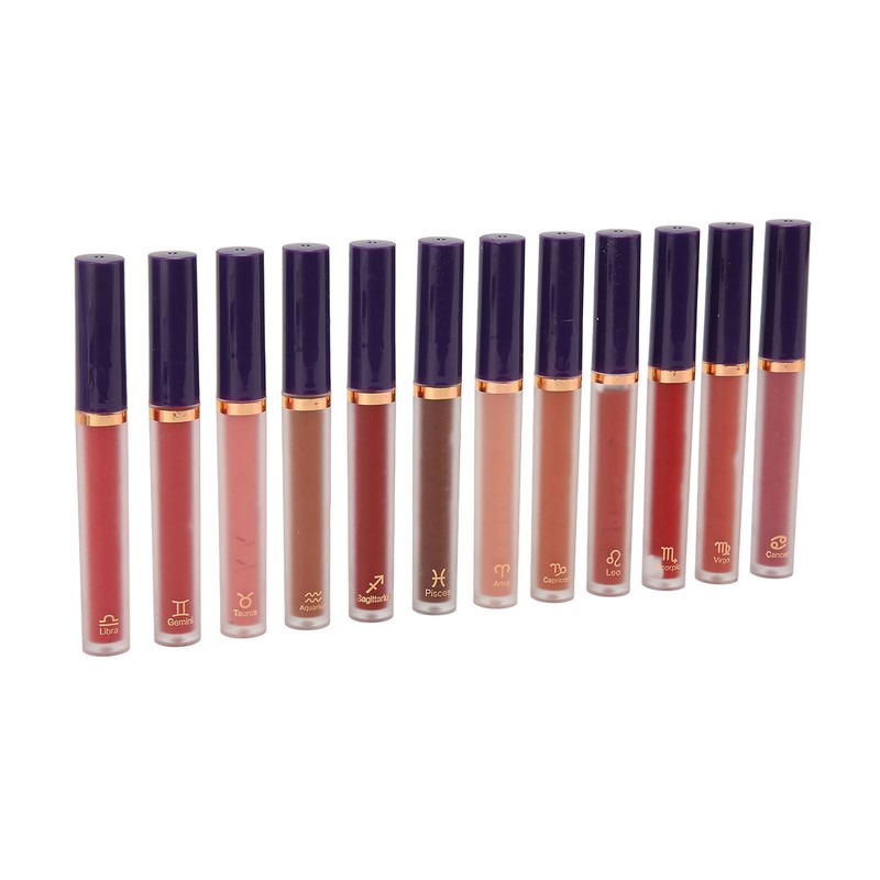 12Pcs Matte Lip Gloss Moisturizing Anti Melt Long Lasting Cream