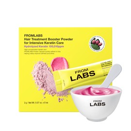 FROM LABS Hair Treatment Booster Powder for Intensive Keratin Care - Protein Repair Mix-in with Hydrolyzed Keratin for Damaged, Frizzy Hair (Strengthens, Smooths & Shines), 8 Packs