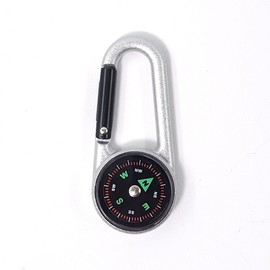Compass carabiner silver key ring outdoor multipurpose key holder 3ea