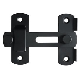 Door Bolt Stainless Steel, Door Bolt Black, Door Bolt Lockable, Door Bolt with 4 Screws, Flip Door Lock for Doors, Windows, Bathrooms, Windows, Gardens
