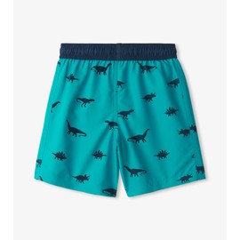 Hatley Boys' Swim Board Shorts, Silhouette Dino, 8 Years