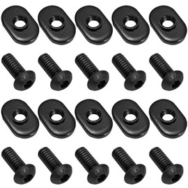 20 Packs 1/4"-20 Black T Slot Nuts T-Slot Bolts Threaded Centered Slide in Economy T Nuts for T Slot Track,for 15 Series or 1.5 Inch Base Aluminum Extrusion