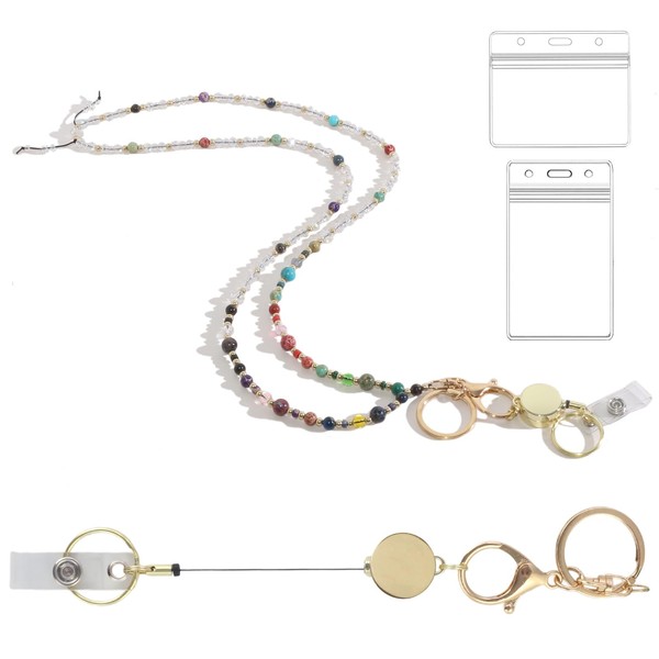 ID Badges and Keys Lanyard, Beaded Lanyards for Women and