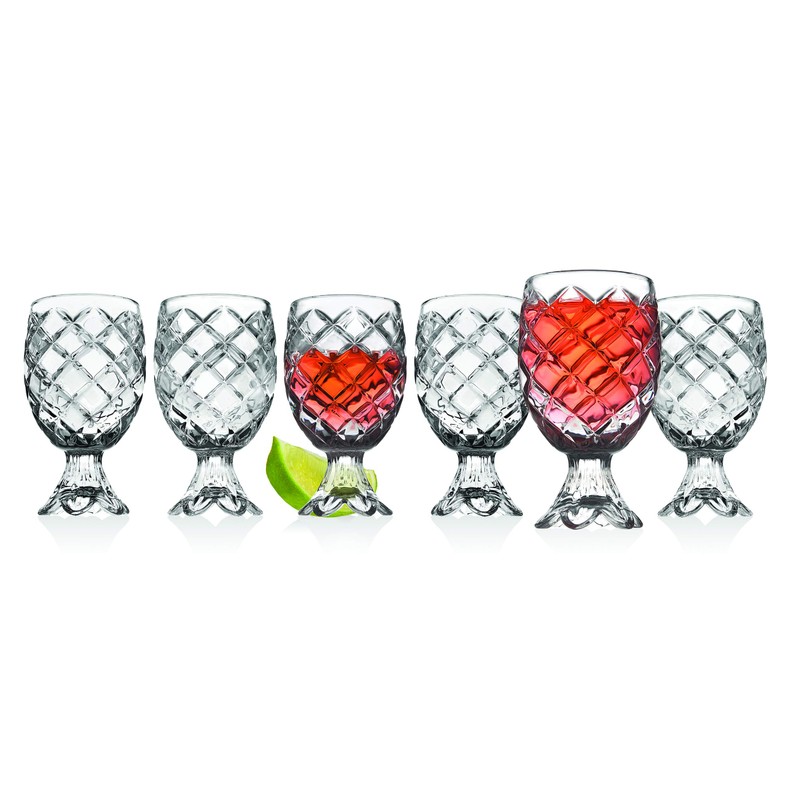 Pineapple Crystal Shot Glasses Beverege Drinkware by Godinger - Set