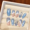 Wsliana Handmade Press On Nails - Medium Length Coffin Shape,