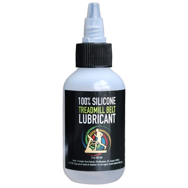 Terra Eclectic 100% Silicone Treadmill Belt Lubricant - 2 oz (60 ml) - Squeezable Bottle with Twist Top Cap - Silicone Oil for Gym Equipment - Made in Canada -1000 CST