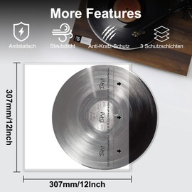 50 x 12 Inch Vinyl Inner Sleeves, Clear 3 Layer LP Album Covers - Archival Anti-static Rice Paper Inner Sleeves - Vinyl Protective Cover for Vinyl Record Sleeves Inner