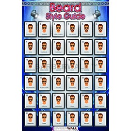 Barber Poster, (24 x 36) inches, Barber shop poster 2018 feature a beard style guide, laminated for durability and fade prevention. This nice and unique barber poster will make your shop POP
