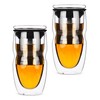 BTaT- Double Wall Glass Tea Cup With Stainless Steel Infuser,