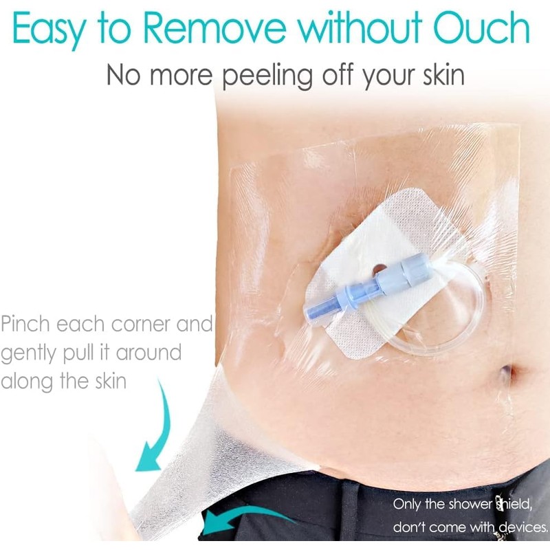 10.2"x10.2" Waterproof Dialysis Catheter Shower Cover Chest Port Shield Protector