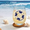 Nautical Stemless Wine Glasses Set of 4, Nautical Gifts for
