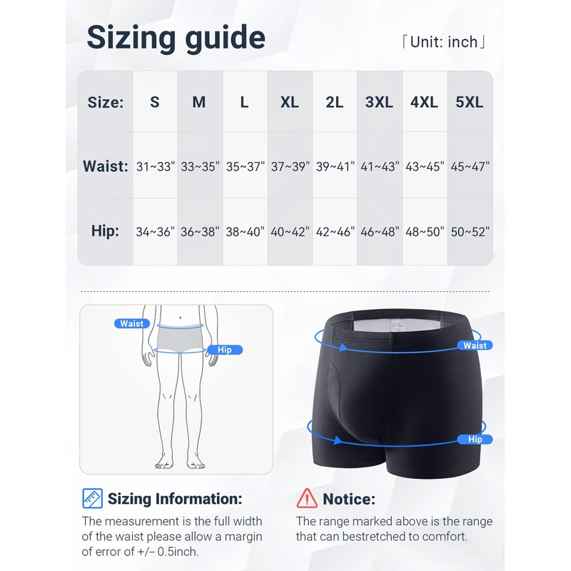 Incontinence Underwear for Men 2PCS Washable Mens Incontinence Cotton Boxer