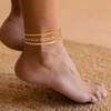 CAROVO Gold Ankle Bracelets for Women 14K Real Gold Plated