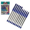 rorito 10 x Charmer BLUE 0.7mm Tip Ballpoint Pens Soft
