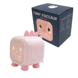 Hsthe Sea Kids Digital Alarm Clock Night Light Snooze Timer Temperature Sleep Trainer Pink