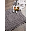 DII Crochet Collection Reversible Bath Mat, Square, 24x24, Gray