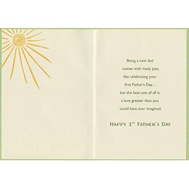 Designer Greetings Tree Trunk and Swirling Gold Foil Sun 1st Father's Day Father's Day Card for New Dad