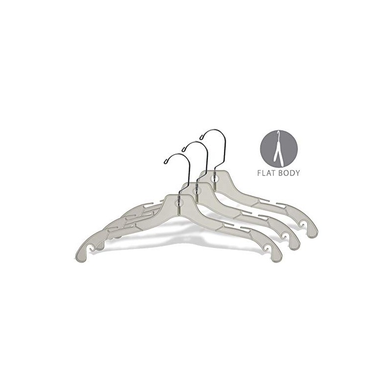 Extra Strong Clear Plastic Top Hanger with Notches and Swivel