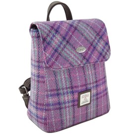 Glen Appin Harris Tweed 'Tummel' Mini Backpack (Colour 146 Purple & Mint)