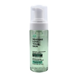Seasons Espuma Limpiadora Facial Antiacné Detox con Niacinamida + Té Verde 125ml Ideal para Piel Mixta, Grasa o Acnéica