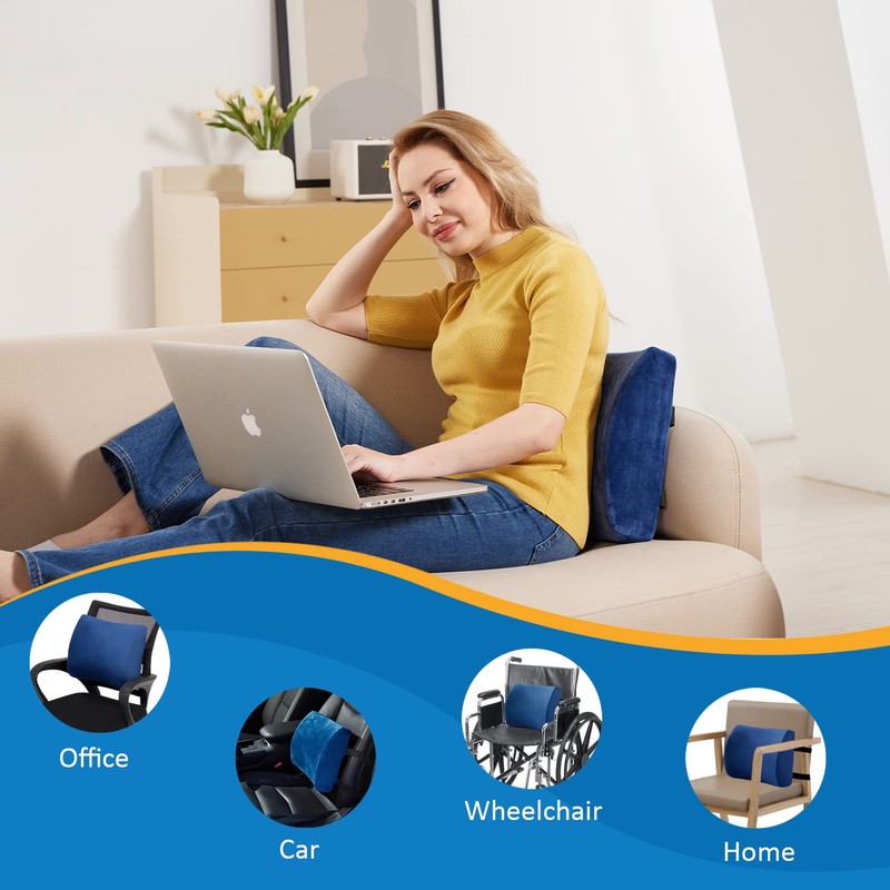SAIREIDER Office Chair Lumbar Pillow, Memory Foam Back Support Pillows