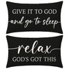 HERHOME Black and White Christian Throw Pillow Covers 12x20 Inch