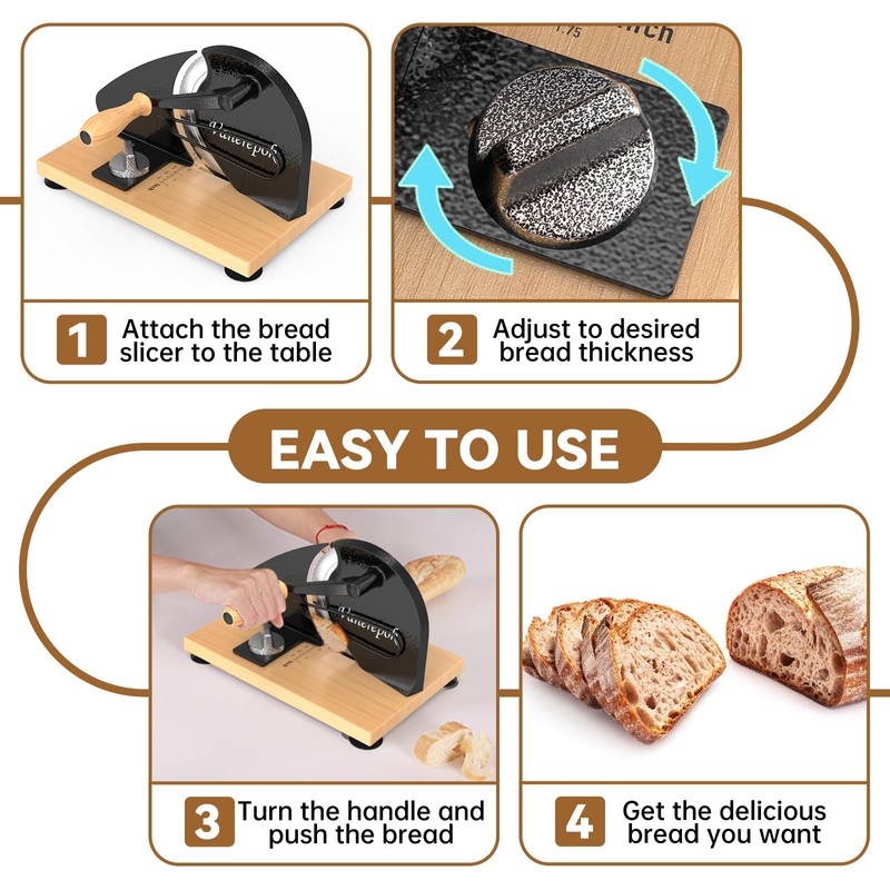 vanerepok Upgrade Manual Bread Slicer for Homemade Sourdough Bread, Classic
