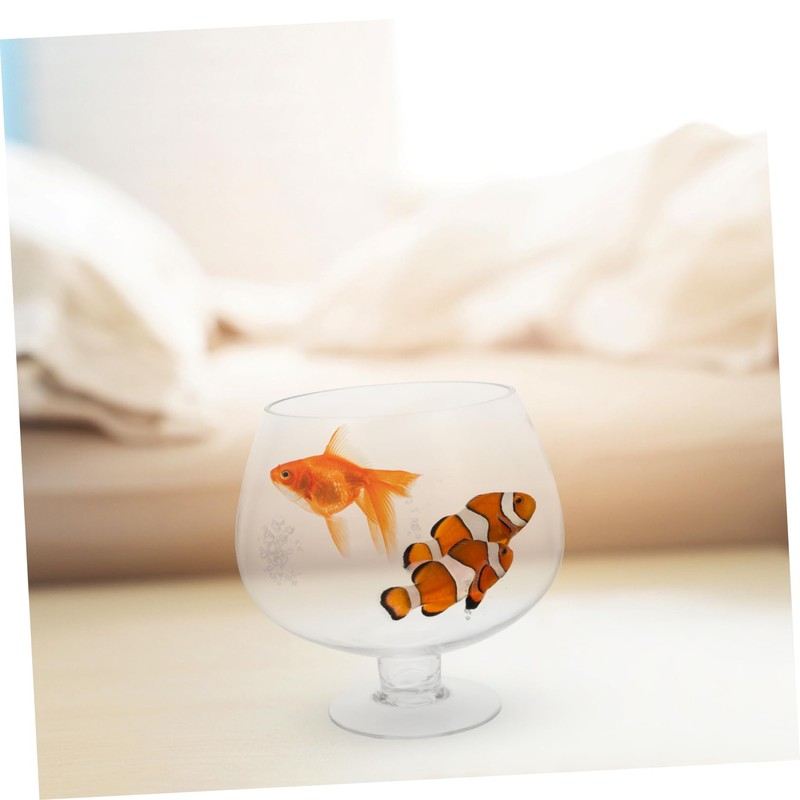 Kisangel Transparent Aquarium Tank Multi Function Betta Goldfish Desktop Decor